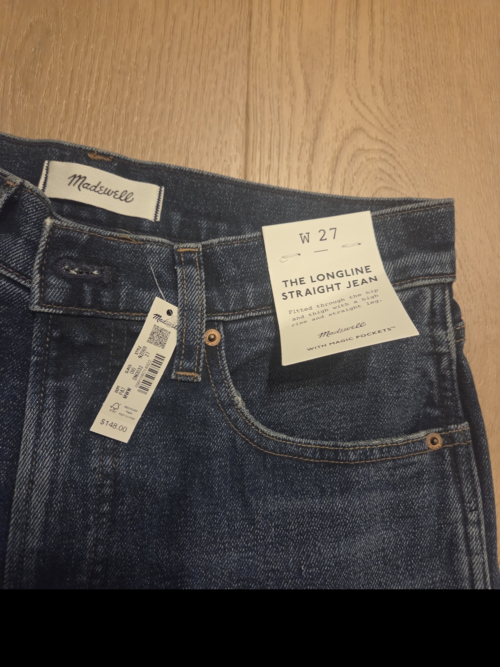 Madewell Dark Blue Straight-Leg Jeans